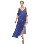 Texture Multicolour Ink Dip Flare Maxi Chiffon Cover Up Dress