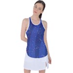 Texture Multicolour Ink Dip Flare Racer Back Mesh Tank Top