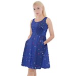 Texture Multicolour Ink Dip Flare Knee Length Skater Dress With Pockets