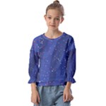 Texture Multicolour Ink Dip Flare Kids  Cuff Sleeve Top