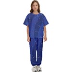Texture Multicolour Ink Dip Flare Kids  T-Shirt and Pants Sports Set
