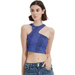 Texture Multicolour Ink Dip Flare Cut Out Top