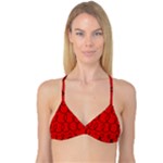 Red Background Wallpaper Reversible Tri Bikini Top