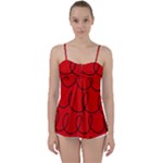 Red Background Wallpaper Babydoll Tankini Top