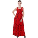 Red Background Wallpaper Empire Waist Velour Maxi Dress