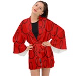 Red Background Wallpaper Long Sleeve Kimono