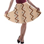 Print Pattern Minimal Tribal A-line Skater Skirt