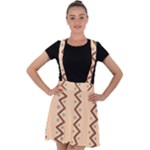 Print Pattern Minimal Tribal Velvet Suspender Skater Skirt