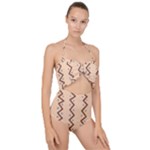 Print Pattern Minimal Tribal Scallop Top Cut Out Swimsuit