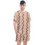 Print Pattern Minimal Tribal Men s Mesh T-Shirt and Shorts Set