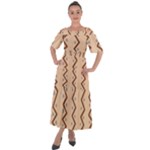 Print Pattern Minimal Tribal Shoulder Straps Boho Maxi Dress 