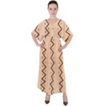 Print Pattern Minimal Tribal V-Neck Boho Style Maxi Dress