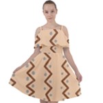 Print Pattern Minimal Tribal Cut Out Shoulders Chiffon Dress
