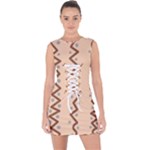 Print Pattern Minimal Tribal Lace Up Front Bodycon Dress