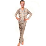 Print Pattern Minimal Tribal Kids  Satin Long Sleeve Pajamas Set