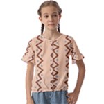 Print Pattern Minimal Tribal Kids  Cuff Sleeve Scrunch Bottom T-Shirt