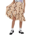 Print Pattern Minimal Tribal Kids  Ruffle Flared Wrap Midi Skirt