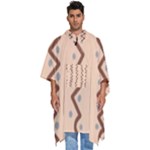 Print Pattern Minimal Tribal Men s Hooded Rain Ponchos