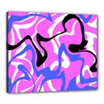 Swirl Pink White Blue Black Canvas 24  x 20  (Stretched)