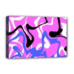 Swirl Pink White Blue Black Deluxe Canvas 18  x 12  (Stretched)