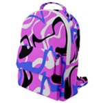 Swirl Pink White Blue Black Flap Pocket Backpack (Small)