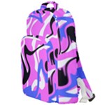 Swirl Pink White Blue Black Double Compartment Backpack