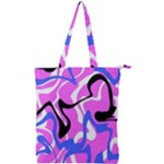 Swirl Pink White Blue Black Double Zip Up Tote Bag