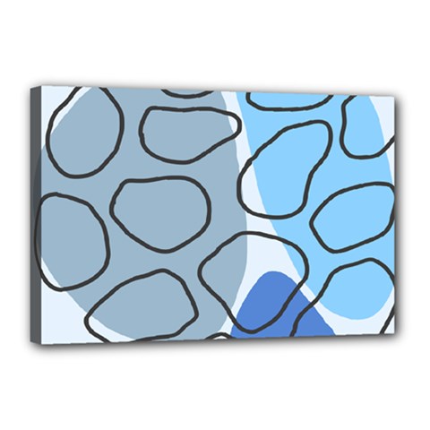 Boho Blue Deep Blue Artwork Canvas 18  x 12  (Stretched) from ZippyPress