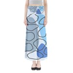 Boho Blue Deep Blue Artwork Full Length Maxi Skirt