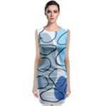 Boho Blue Deep Blue Artwork Classic Sleeveless Midi Dress