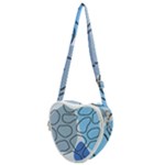 Boho Blue Deep Blue Artwork Heart Shoulder Bag