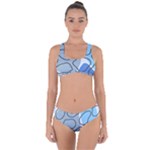 Boho Blue Deep Blue Artwork Criss Cross Bikini Set