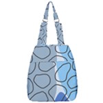 Boho Blue Deep Blue Artwork Center Zip Backpack