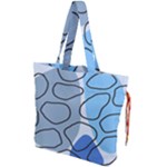 Boho Blue Deep Blue Artwork Drawstring Tote Bag