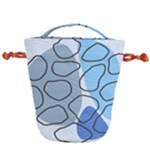 Boho Blue Deep Blue Artwork Drawstring Bucket Bag