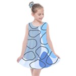Boho Blue Deep Blue Artwork Kids  Summer Dress