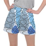 Boho Blue Deep Blue Artwork Women s Ripstop Shorts