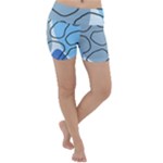 Boho Blue Deep Blue Artwork Lightweight Velour Yoga Shorts