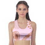 Elements Scribbles Wiggly Lines Retro Vintage Fitness Sports Bra