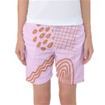 Elements Scribbles Wiggly Lines Retro Vintage Women s Basketball Shorts