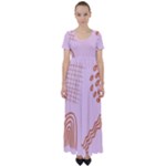 Elements Scribbles Wiggly Lines Retro Vintage High Waist Short Sleeve Maxi Dress