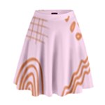 Elements Scribbles Wiggly Lines Retro Vintage High Waist Skirt