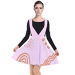 Elements Scribbles Wiggly Lines Retro Vintage Plunge Pinafore Dress