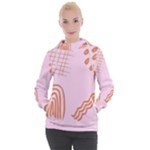Elements Scribbles Wiggly Lines Retro Vintage Women s Hooded Pullover
