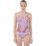 Elements Scribbles Wiggly Lines Retro Vintage Cut Out Top Tankini Set