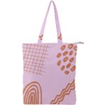 Elements Scribbles Wiggly Lines Retro Vintage Double Zip Up Tote Bag