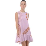 Elements Scribbles Wiggly Lines Retro Vintage Frill Swing Dress