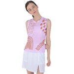 Elements Scribbles Wiggly Lines Retro Vintage Women s Sleeveless Sports Top