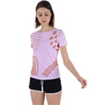 Elements Scribbles Wiggly Lines Retro Vintage Back Circle Cutout Sports T-Shirt