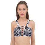 Ink Texture Colorful Blots Red Cage Up Bikini Top